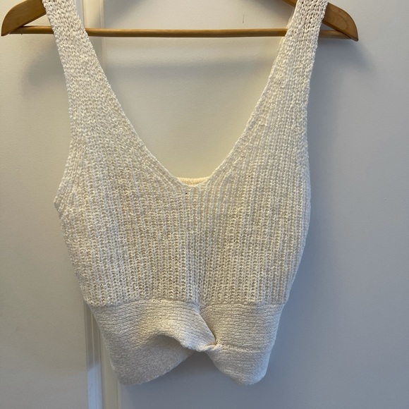 Knit tank top in cream/white - Picture 2 of 6